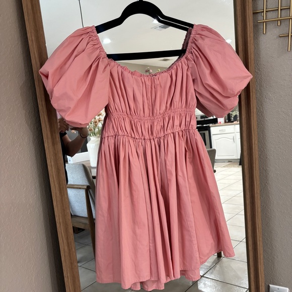 Abercrombie & Fitch Pink Puff Sleeve Dress - Picture 2 of 5